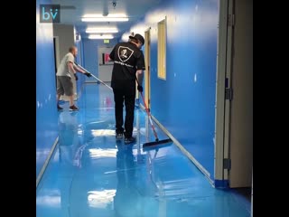 epoxy floor with underwater scenes in a teen's hospital