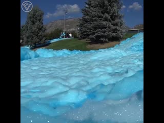 blue ice rink foam