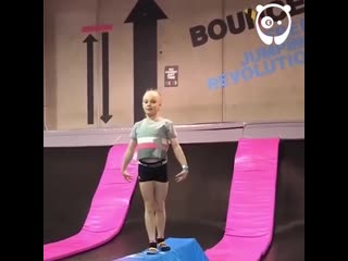 dad copies daughter's exercises