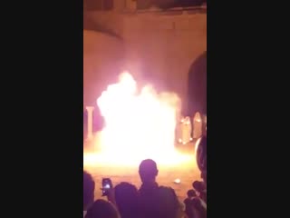 fire show at the la fano dei cesari festival in italy