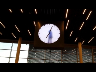 unusual clock at amsterdam airport