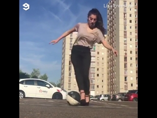 football freestyle from a girl