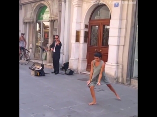 ballerina danced in the square