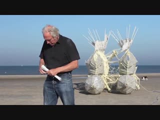 wind-driven beach sculptures by theo jansen