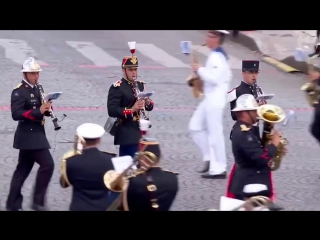 the french military band performed the song daft punk - get lucky cool at the parade