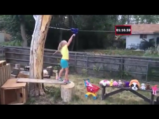 father built an obstacle course for his daughter