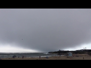 unusual cloud covers california beach