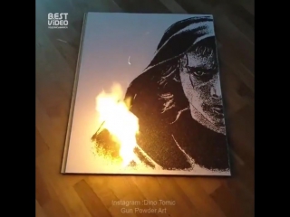 cool drawing with gunpowder © video