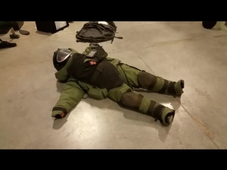 girl in demining suit © video