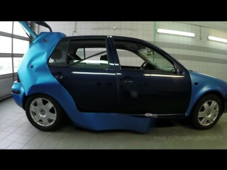 cool wrapping of the car © video