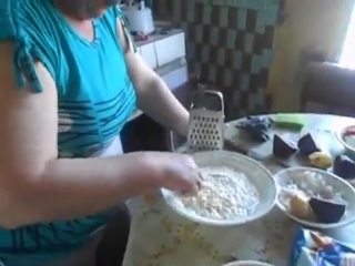 lyudmila makes a salad for her birthday © video